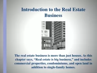 Toby McCosker - Introduction to the real estate business growth