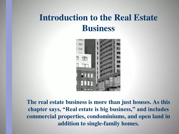 introduction to the real estate business