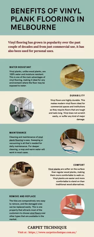 Benefits of Vinyl Plank Flooring in Melbourne - Infographic