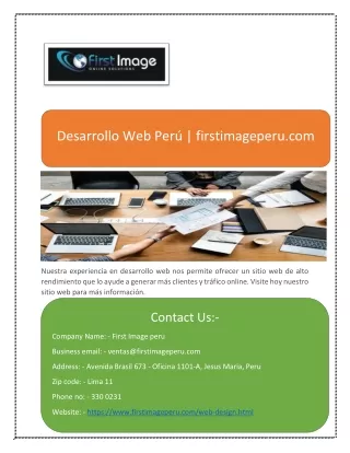 desarrollo web per firstimageperu com