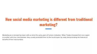 How social media marketing is different from traditional marketing?