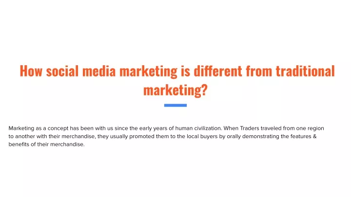 how social media marketing is different from