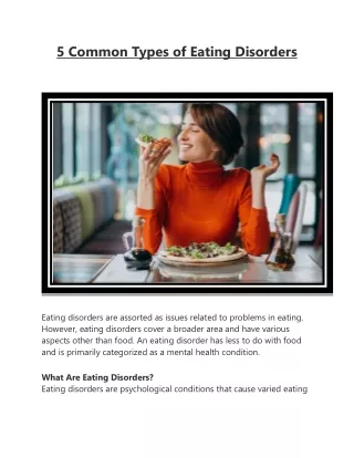 5 Common Types of Eating Disorders