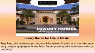 luxury homes for sale in bel air