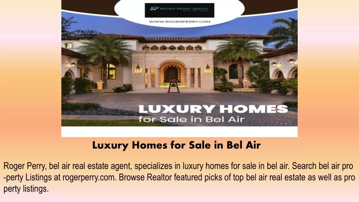 luxury homes for sale in bel air