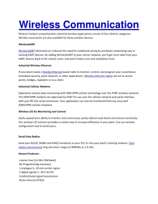 wireless communication
