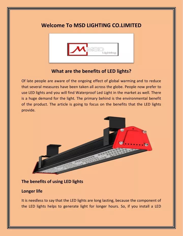 welcome to msd lighting co limited