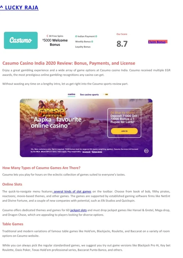 casumo casino review