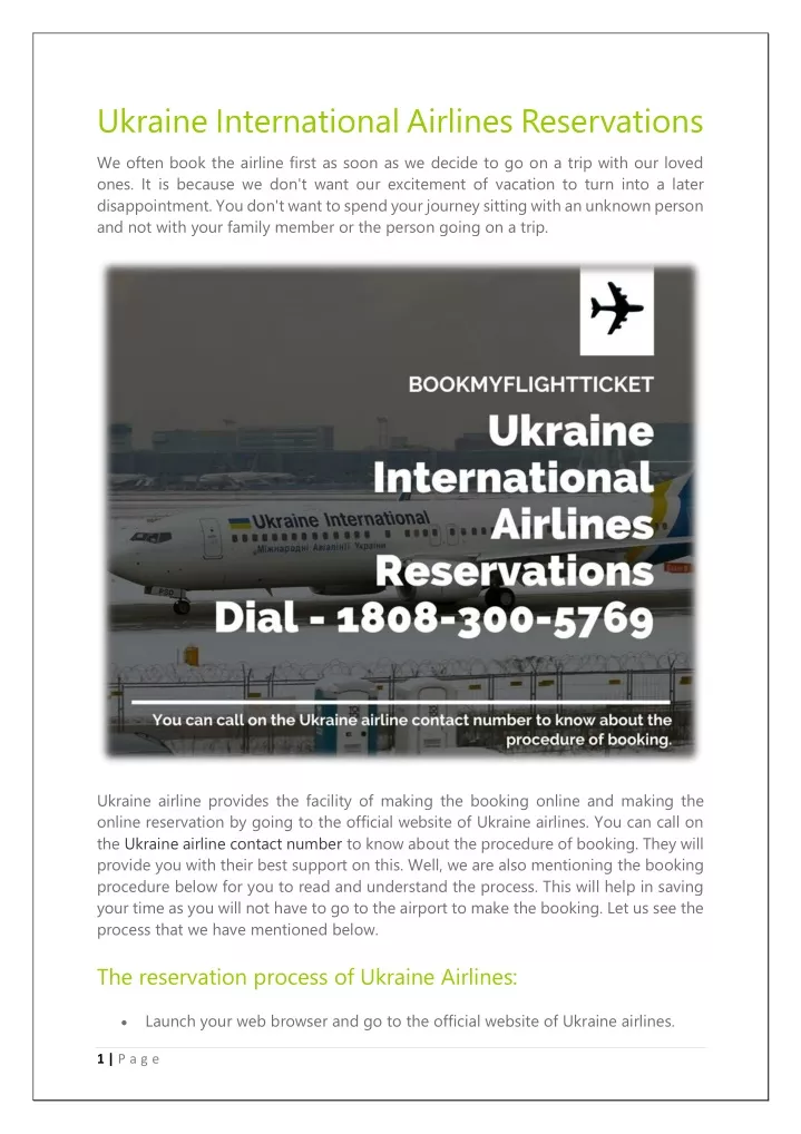 ukraine international airlines reservations