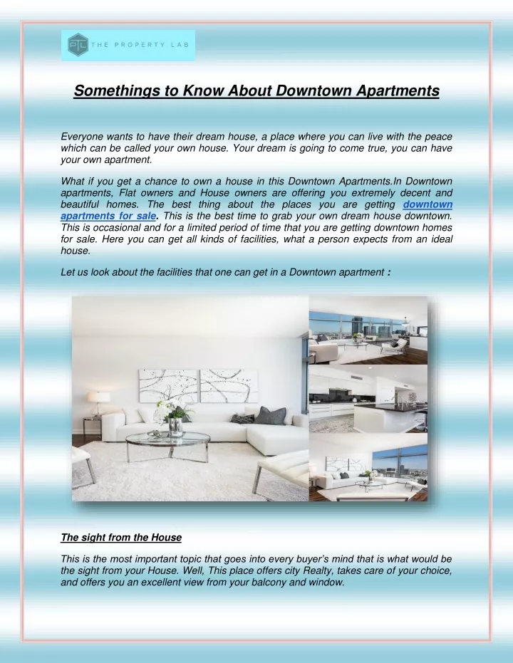 somethings to know about downtown apartments