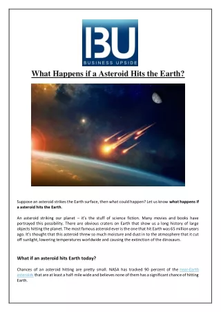 what happens if a asteroid hits the earth