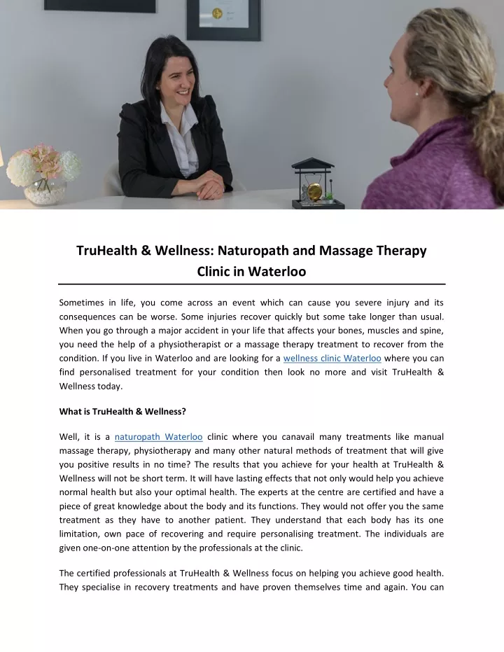 truhealth wellness naturopath and massage therapy