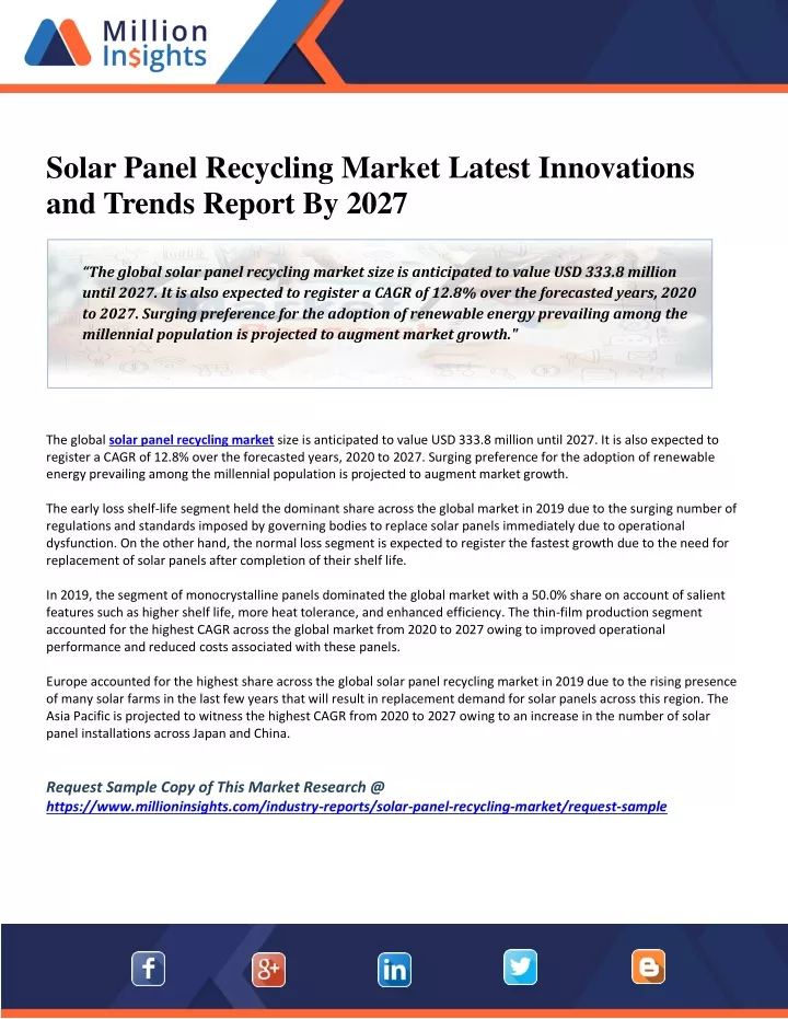 solar panel recycling market latest innovations