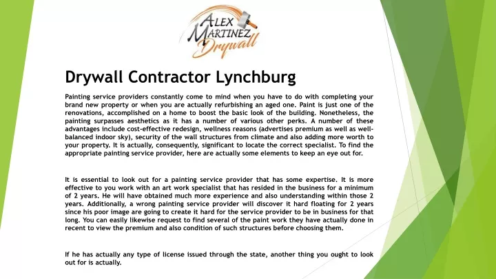 drywall contractor lynchburg