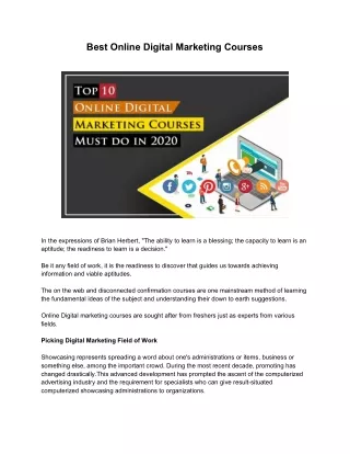 best online digital marketing courses