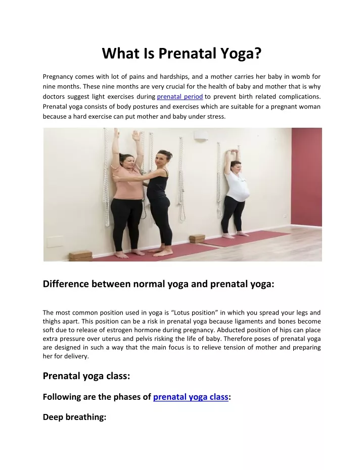 what is prenatal yoga