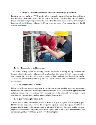 4 things to consider before heat