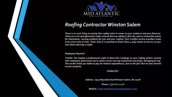 roofing contractor winston salem