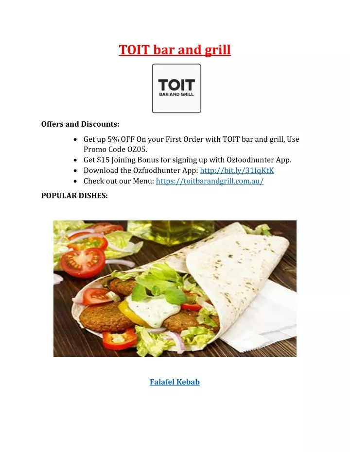 toit bar and grill