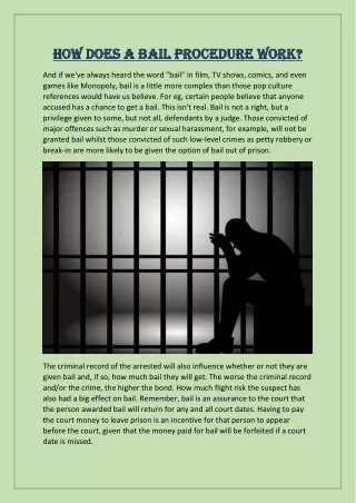 how does a bail procedure work how does a bail