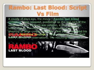 Rambo: Last Blood: Script Vs Film