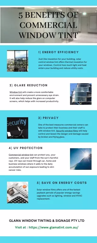 5 Benefits of Commercial Window Tint - Infographic