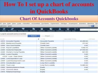 how to i set up a chart of accounts in quickbooks