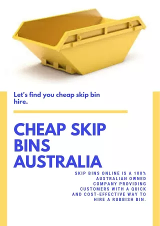 Cheap Skip Bins in Australia