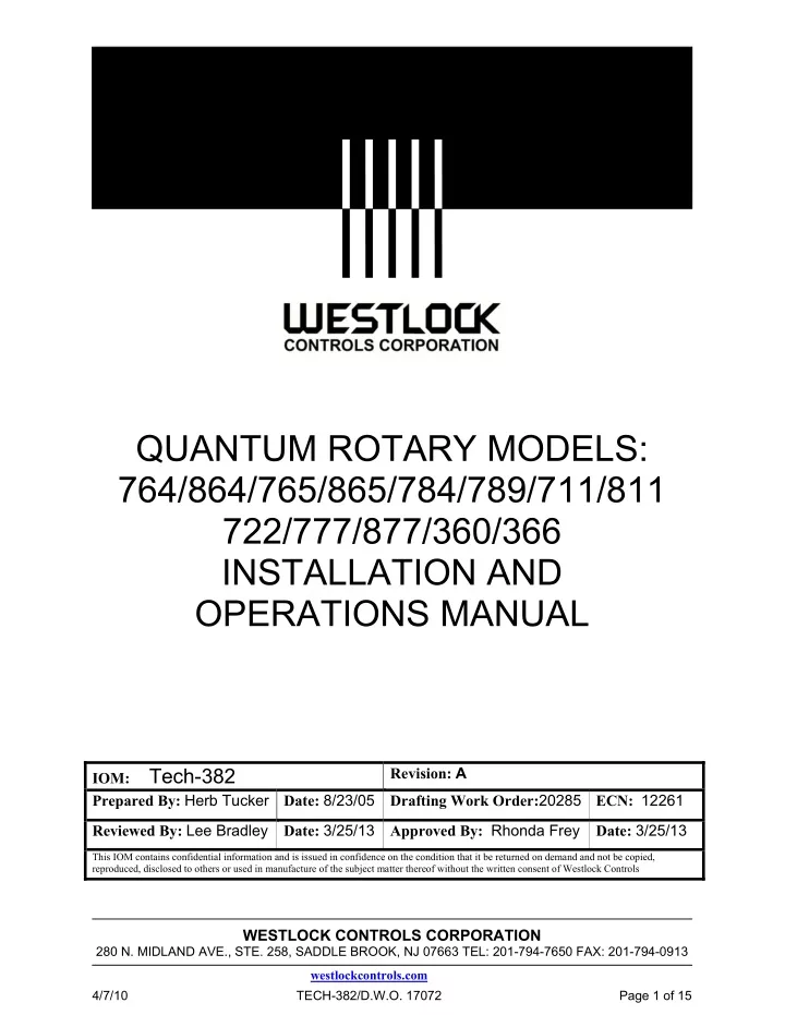 quantum rotary models