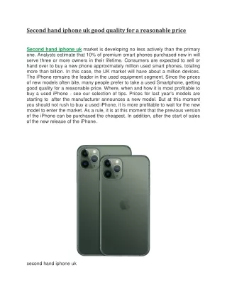 second hand iphone uk good quality