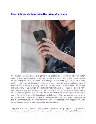 used iphone uk determine the price of a device
