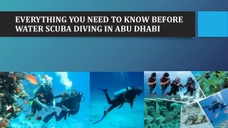 Everything You Need to Know before water scuba diving in Abu Dhabi