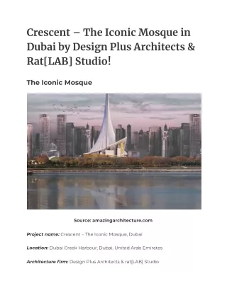 Crescent – The Iconic Mosque in Dubai