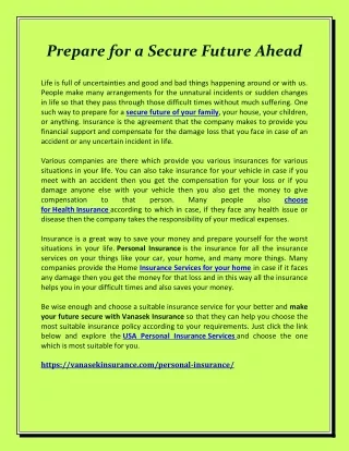Prepare for a Secure Future Ahead