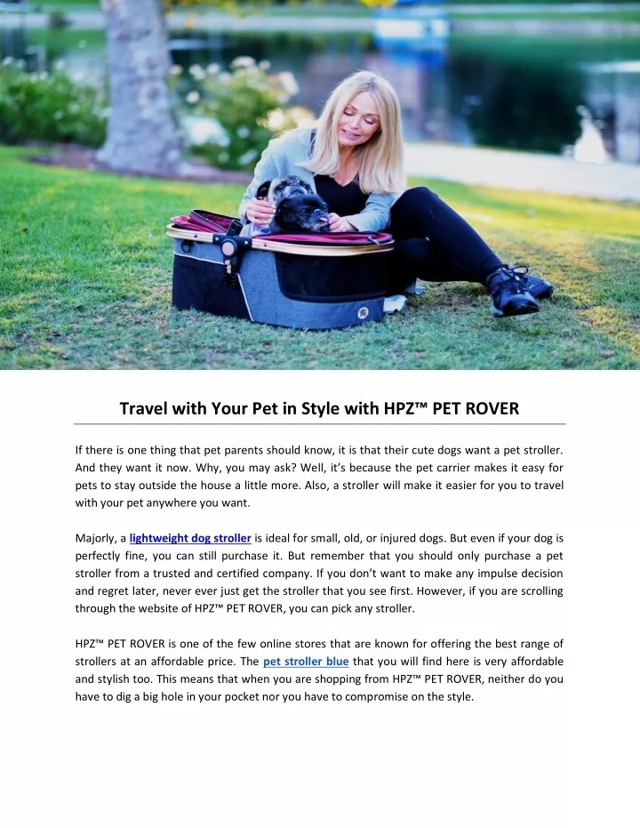 travel with your pet in style with hpz pet rover