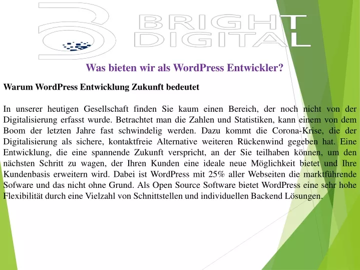 was bieten wir als wordpress entwickler