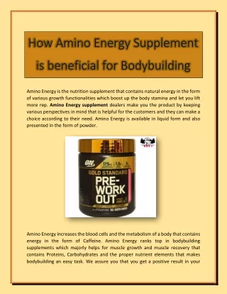 how amino energy supplement