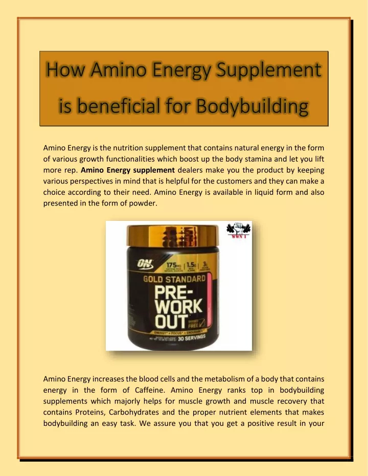 how amino energy supplement