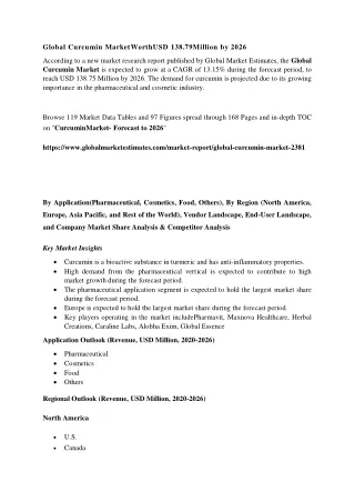 global curcumin marketworthusd 138 79million