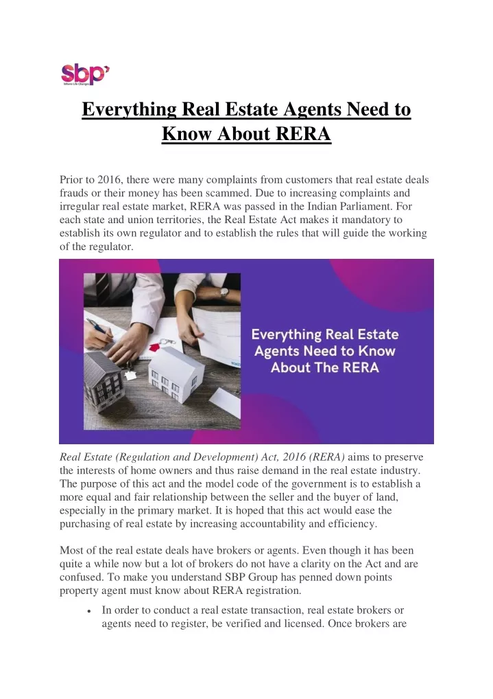 everything real estate agents need to know about