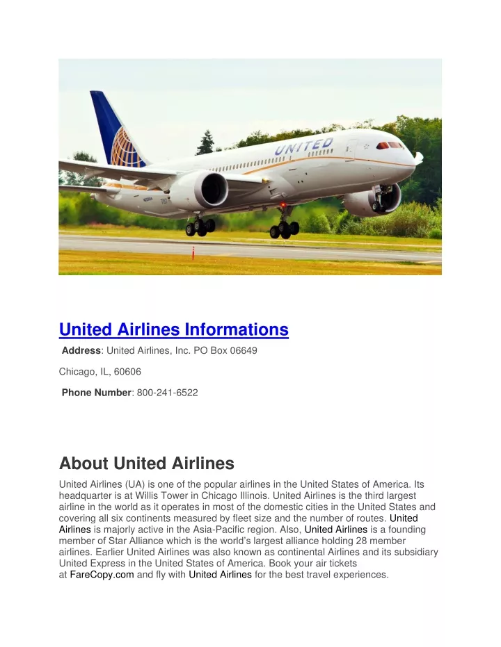 united airlines informations