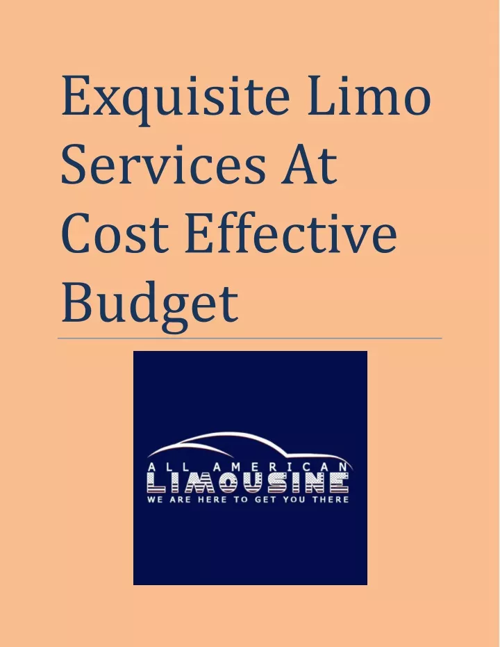 exquisite limo services at cost effective budget