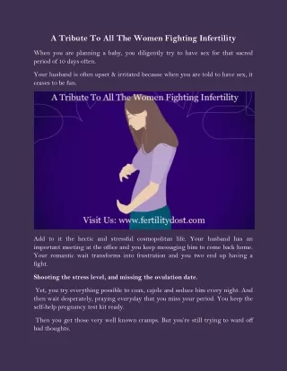 a tribute to all the women fighting infertility