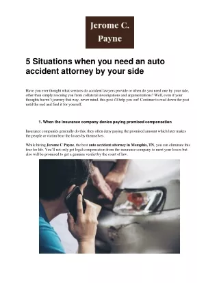 5 Situations when you need an auto accident attorney by your side