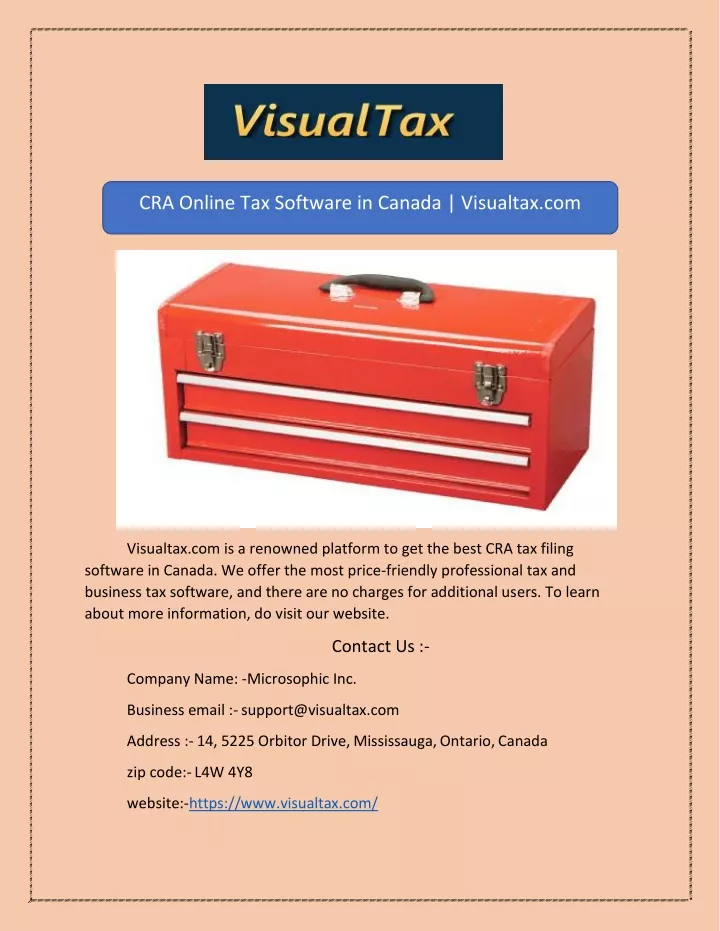 cra online tax software in canada visualtax com