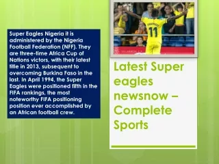Latest Super eagles newsnow – Complete Sports