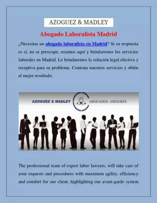 Abogado Laboralista Madrid | Azoguezy & Madley