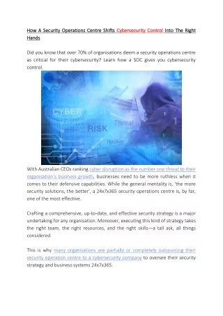 how a security operations centre shifts