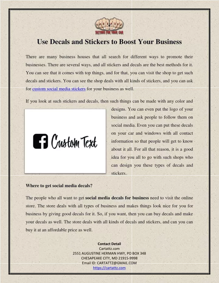 use decals and stickers to boost your business