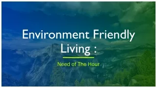 environment friendly living